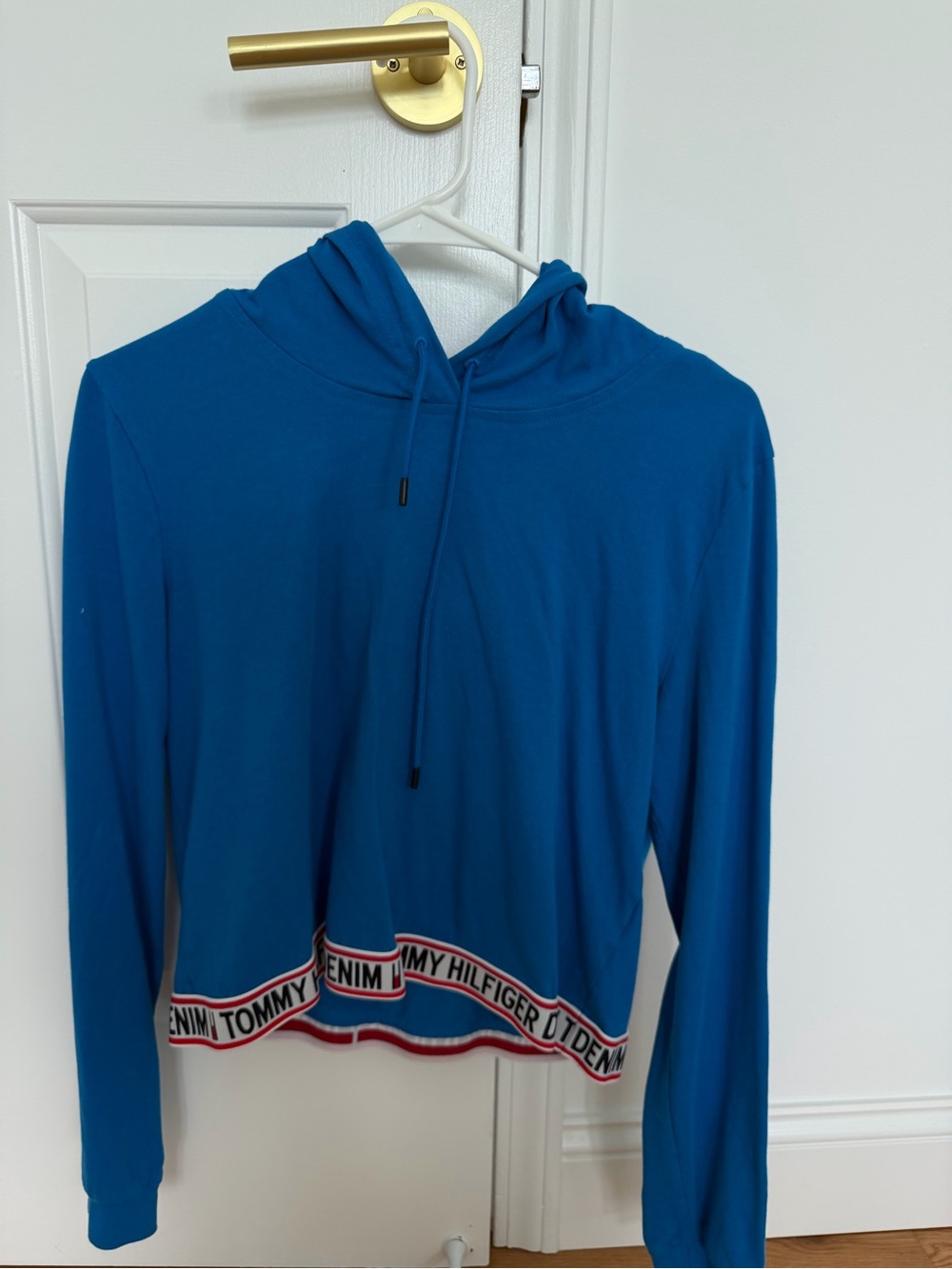 Tommy Hilfiger Royal Blue Hoodie with Logo Hem